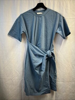 Modern Citizen Dusty Blue Tie-Waist Short Sleeve Mini Dress Size XS NWOT